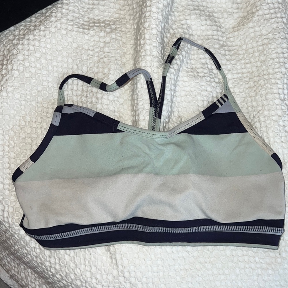 Lululemon striped Y back sports bra size 6
